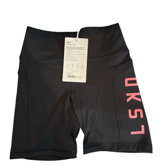 LSKD REP MID SHORT 6" TIGHT BLACK/PINK LEMONADE - SMALL - NWT - Picture 1 of 4